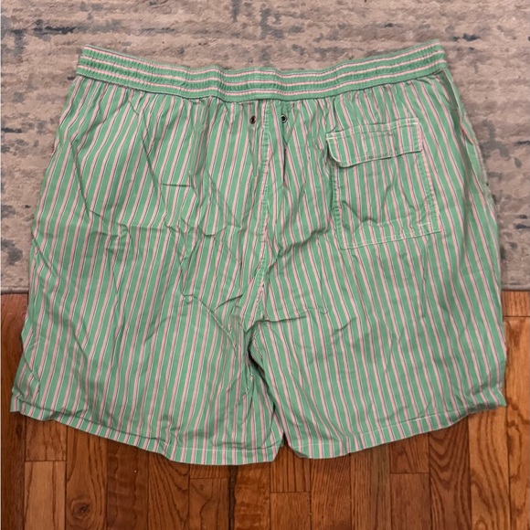 Vintage Ralph Lauren 4XB Green & Orange Striped Swim Shorts Big and Tall - Picture 4 of 4